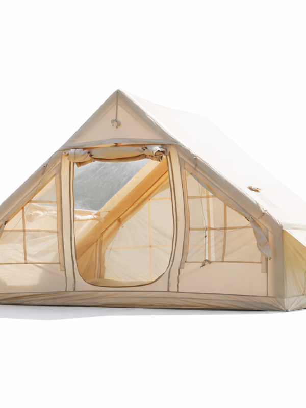Pachet Promo: Cort Glamping gonflabil 4–6 persoane + Saltea gonflabilă 2 persoane cu pernă integrată